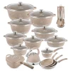 Anniversary Celebration while stocks last：31 Pcs Non Stick Granite Kitchen Cooking Set with Tools