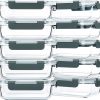 ⚡New Year Special🔥M MCIRCO 10-Pack,22 Oz Glass Meal Prep Containers,Glass Food Storage Containers with lids,Lunch Containers,Microwave, Oven, Freezer and Dishwasher